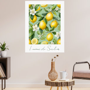 Poster Aquarelle citrons siciliens Italie