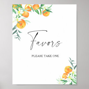 Poster Aquarelle citrus - cadeaux de mariage, prenez-en u