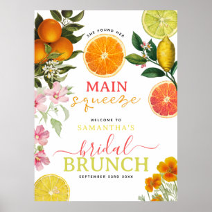 Poster Aquarelle Citrus Fête des mariées Florale Brunch A