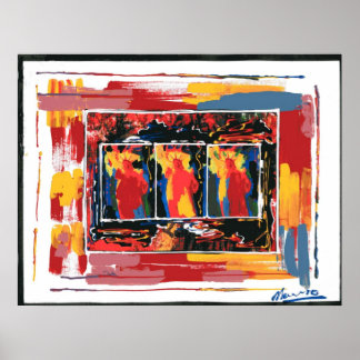 Poster Aquarelle colorée moderne 9-11 Statue de la Libert