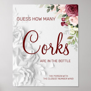 Poster Aquarelle Combien de Corks signe de jeu de douche 
