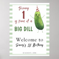 Aquarelle Concombre Big Dill Accueil d'anniversair