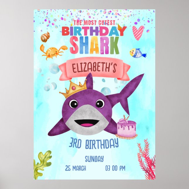 Poster Aquarelle coupe Birthday Sharthday Party (Devant)