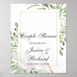 Poster Aquarelle Couple Douche de bienvenue Panneau d'aff