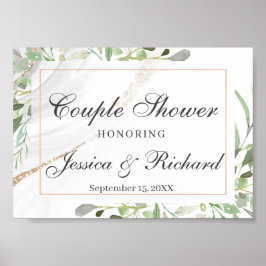 Poster Aquarelle Couple Douche de bienvenue Panneau d'aff