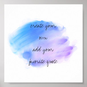 poster aquarelle créer votre propre devis art mur