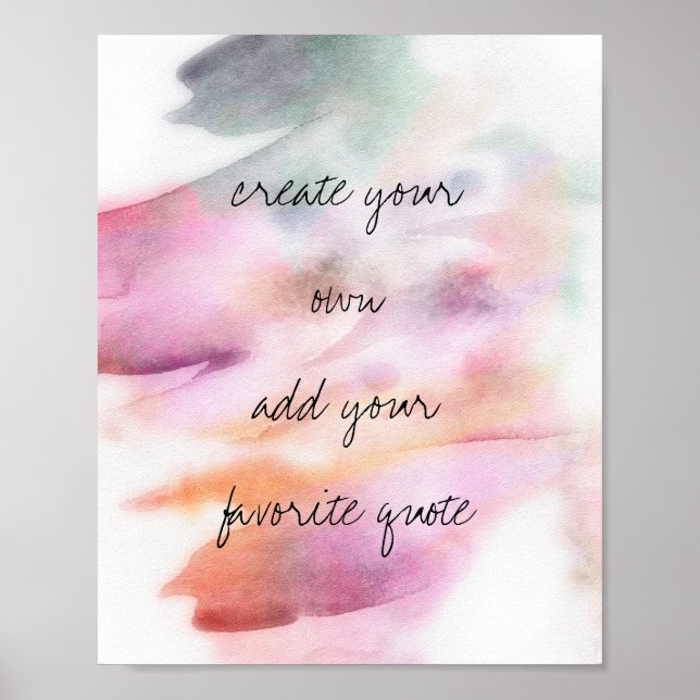 poster aquarelle créer votre propre devis art mur (Devant)