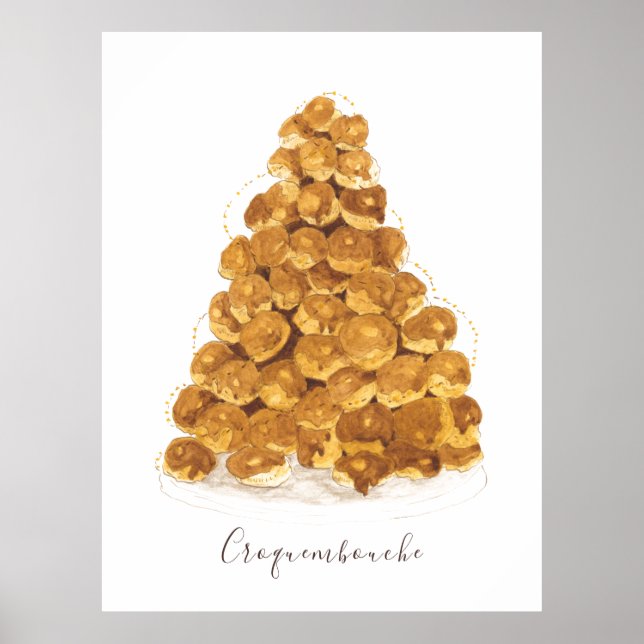 Poster Aquarelle Croquembouche (Devant)
