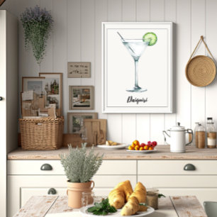 Poster Aquarelle Daiquiri Cocktail Home Bar ou cuisine