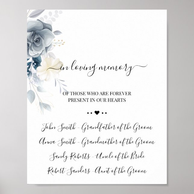 Poster Aquarelle dans l'amour Mémoire Symbole de souvenir (Devant)