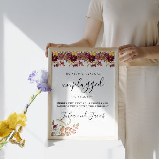Poster Aquarelle d'automne Mariage floral débranché