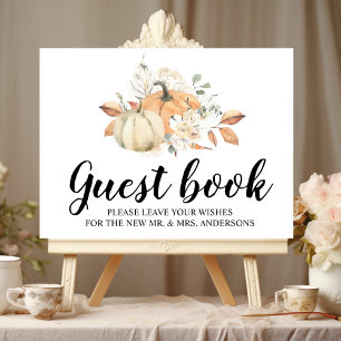 Poster Aquarelle d'automne moderne Citrouilles & Fleurs