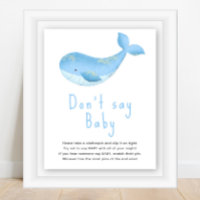 Aquarelle de baleine - Ne dites pas bébé