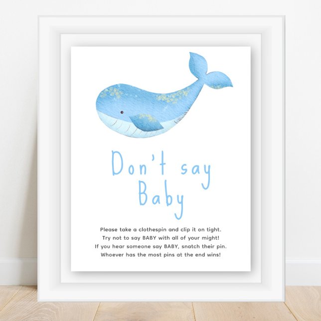 Poster Aquarelle de baleine - Ne dites pas bébé (Créateur téléchargé)