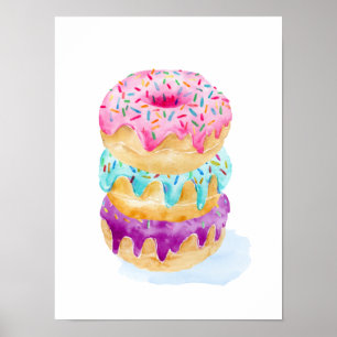 Poster Aquarelle de beignets