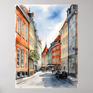 Poster Aquarelle de Copenhague