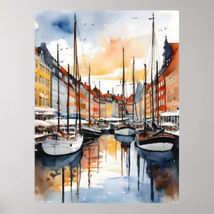 Poster Aquarelle de Copenhague
