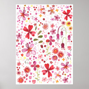 Poster Aquarelle de fleurs sauvages