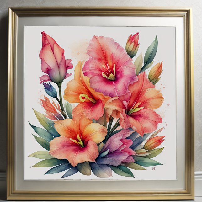 Poster Aquarelle de Gladiolas IX (Créateur téléchargé)