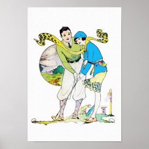 Poster Aquarelle de golf vintage 1929 Imprimer