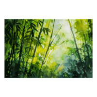 Aquarelle de la forêt de Bambou