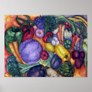 Poster Aquarelle de légumes