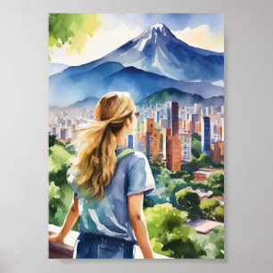 Poster Aquarelle de Medellin Colombie