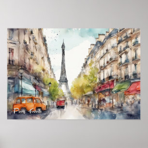 Poster Aquarelle de Paris France