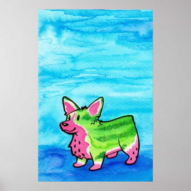 Poster Aquarelle de pastèque (Devant)