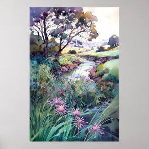Poster Aquarelle de paysage