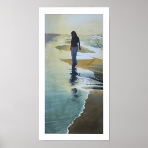 Poster Aquarelle de plage "Autre endroit heureux"