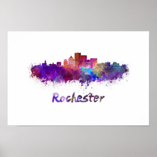 Poster Aquarelle de Rochester