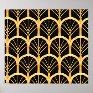 Poster Aquarelle dessinée à la main sans couture motif av