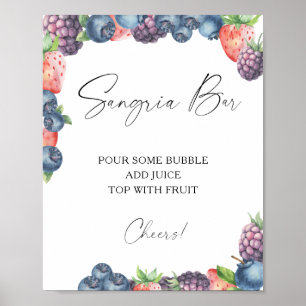 Poster Aquarelle douce baie - barre de sangria
