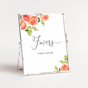 Poster Aquarelle douce petite pêche Symbole Faveur
