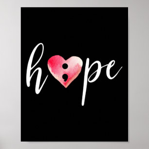 Poster Aquarelle du coeur de Semicolon Hope - Prix du sui