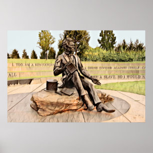 Poster Aquarelle du Lincoln Memorial Statue de Louisville