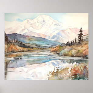 Poster Aquarelle du Parc National Denali
