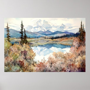 Poster Aquarelle du Parc national Denali