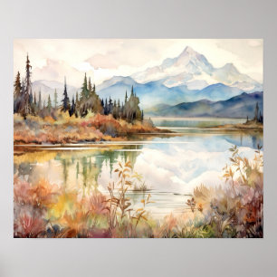 Poster Aquarelle du Parc National Denali