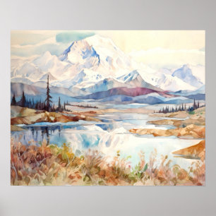 Poster Aquarelle du Parc national Denali