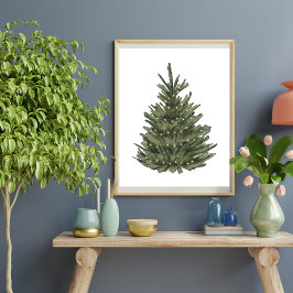 Poster Aquarelle du sapin de Noël