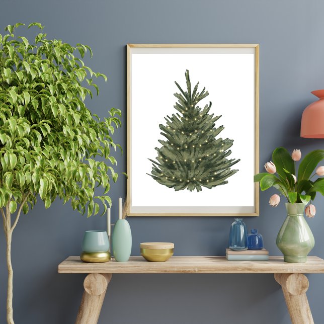 Poster Aquarelle du sapin de Noël (Créateur téléchargé)