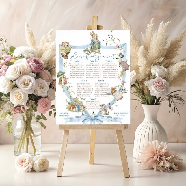 Poster Aquarelle Elegant Fleur sauvage Peter Rabbit bébé  (Créateur téléchargé)