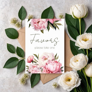 Poster Aquarelle élégante pivoines faveurs s'il vous plaî