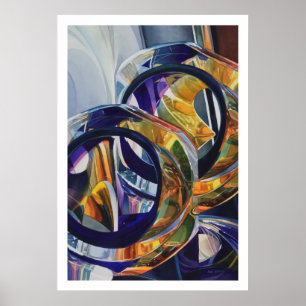Poster Aquarelle en verre d'art "Scotch on Rocks"