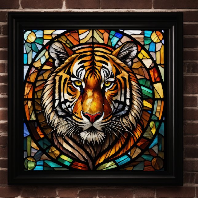 Poster Aquarelle en verre tendu Tigre (Créateur téléchargé)