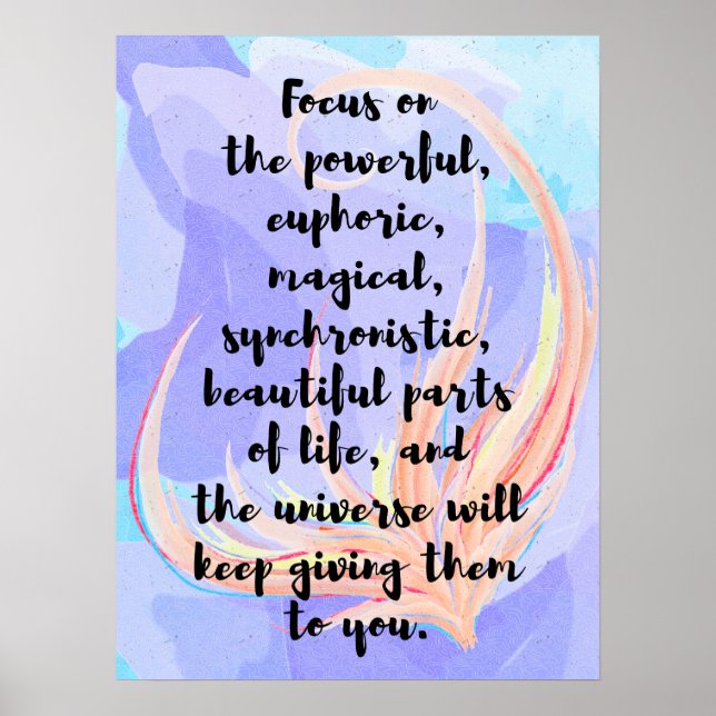 Poster Aquarelle et calligraphie loi de la cote d'attract (Devant)