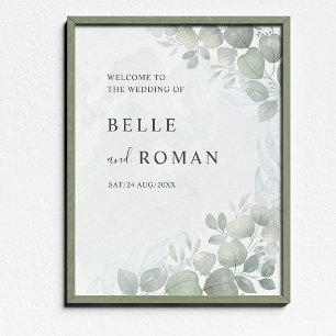 Poster Aquarelle Eucalyptus Mariage de verdure