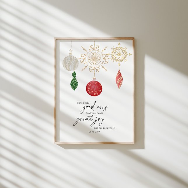 Poster Aquarelle Festif verset de la bible Luke (Créateur téléchargé)